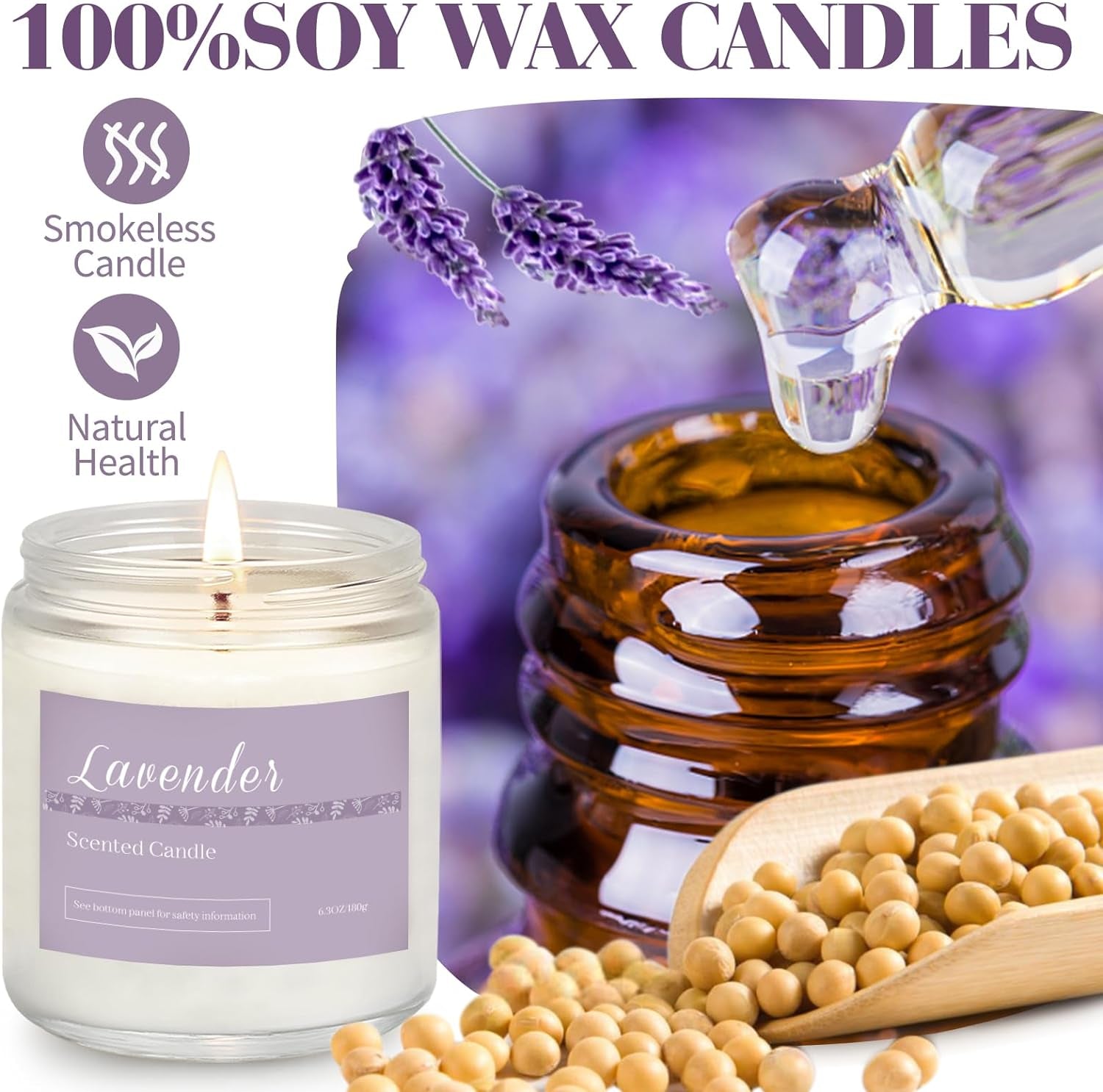 6 Pack Candles for Home Scented Aromatherapy 