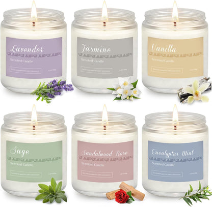 6 Pack Candles for Home Scented Aromatherapy 