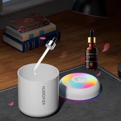 180ML USB Electric Aroma Diffuser and Humidifier with Essential Oil Purification and Ambient Lighting for Home, Car, and Bedroom