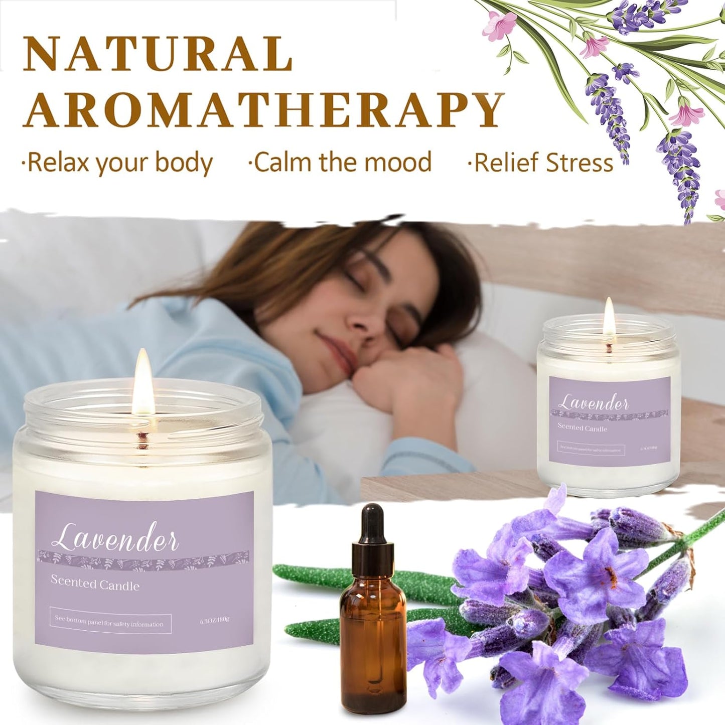 6 Pack Candles for Home Scented Aromatherapy 