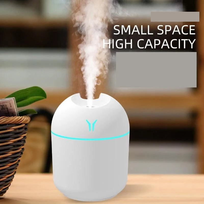 250ML USB Mini Air Humidifier Aroma Essential Oil Diffuser for Home Car Ultrasonic Mute Mist Maker Diffuser with LED Color Lamp