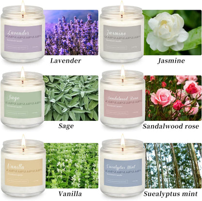 6 Pack Candles for Home Scented Aromatherapy 