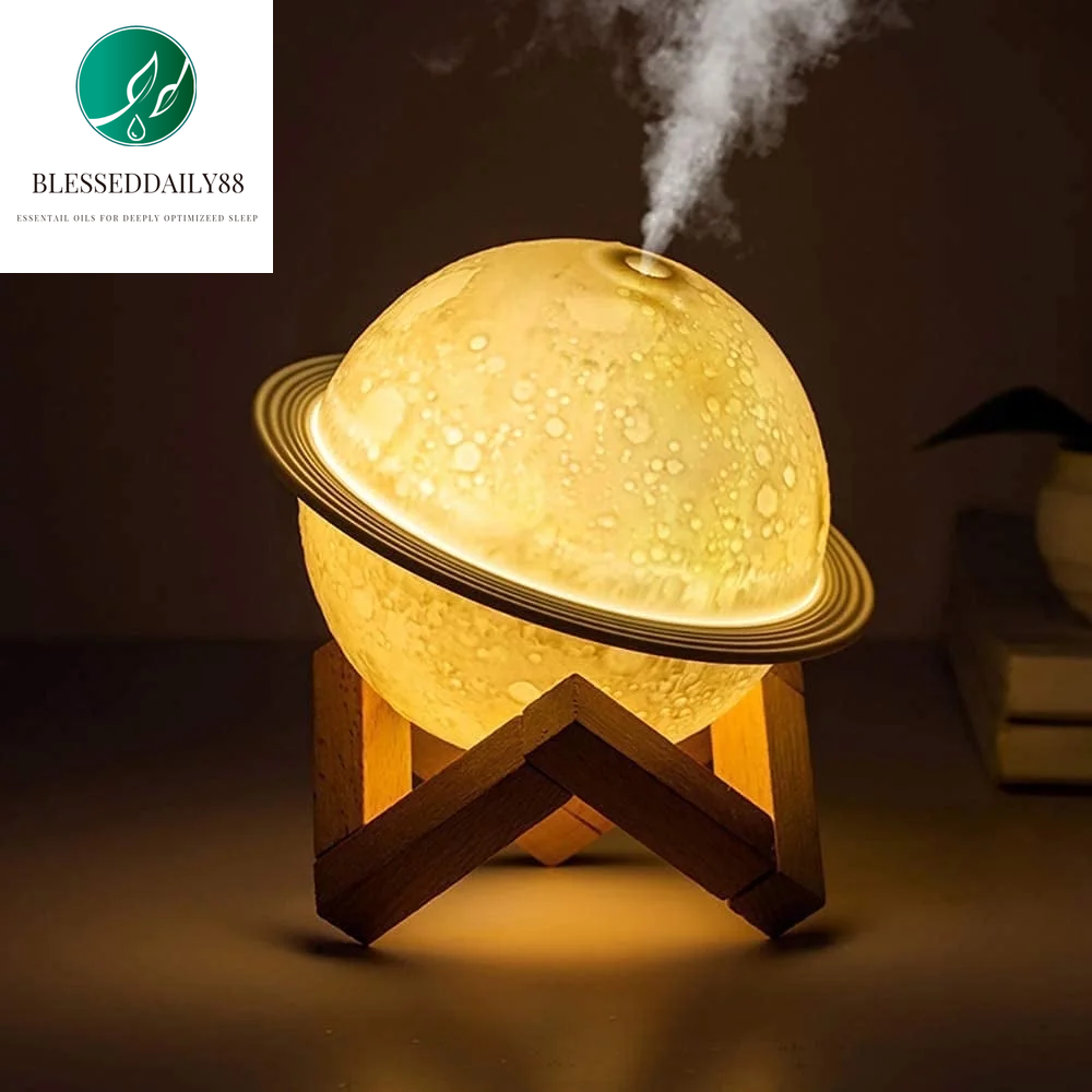 Moon Lamp Humidifier, 2 in 1 Moon Night Light & Humidifiers with USB Recharge, 3 Colors 3D LED Moon Light with Stand, Kids Friend Lover Birthday Gift Bedroom Home Decor 330Ml